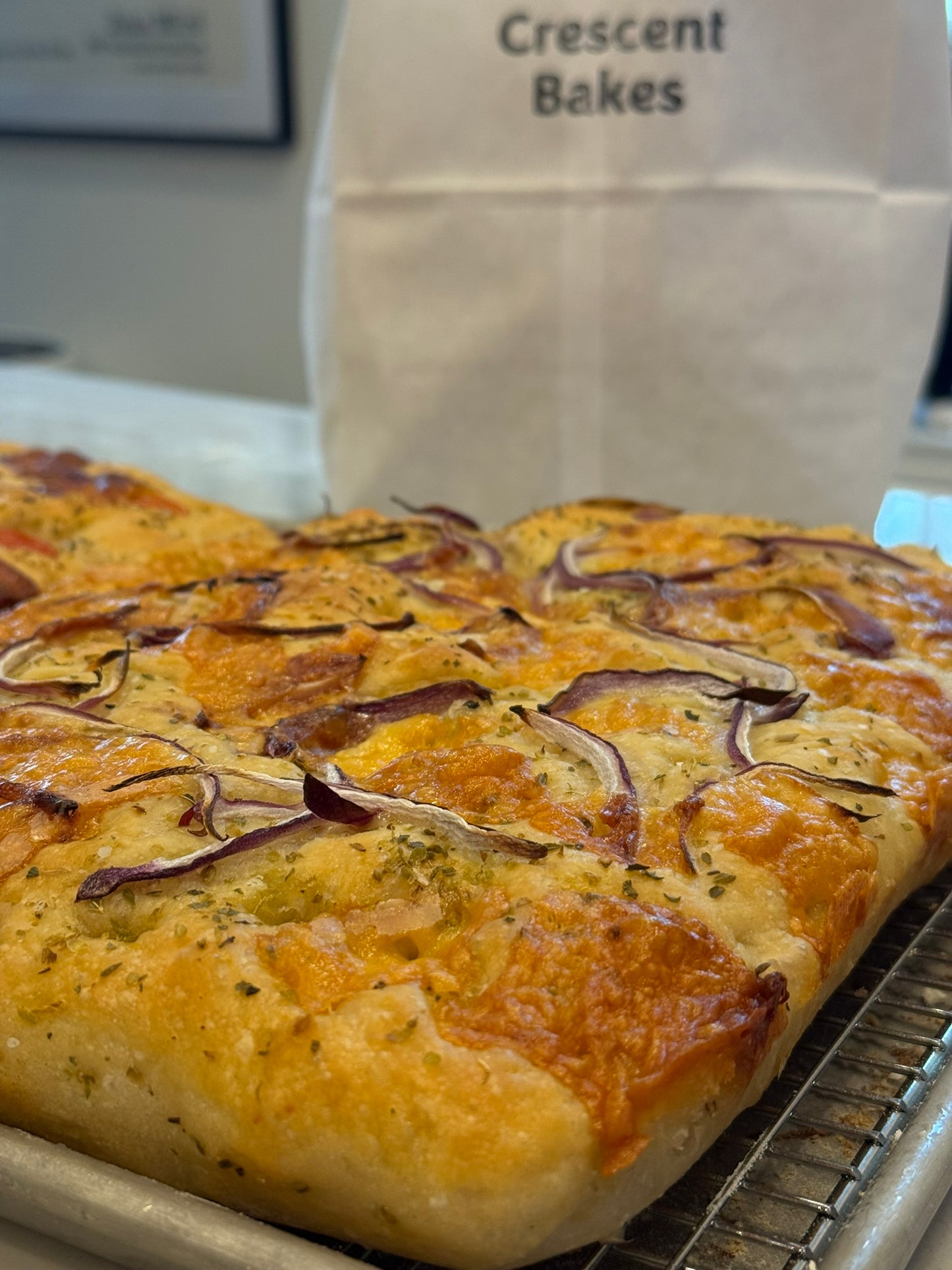 LIMITED EDITION: Onion, Cheddar & Swiss Cheese Focaccia