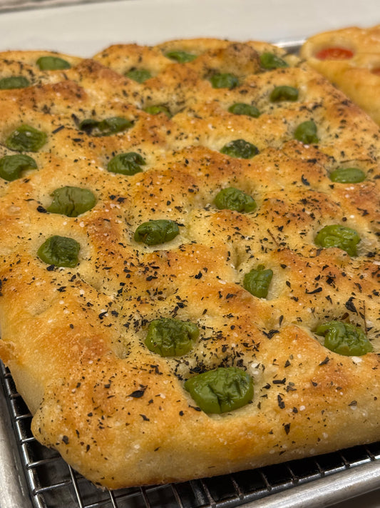 LIMITED EDITION: Green Olive Focaccia